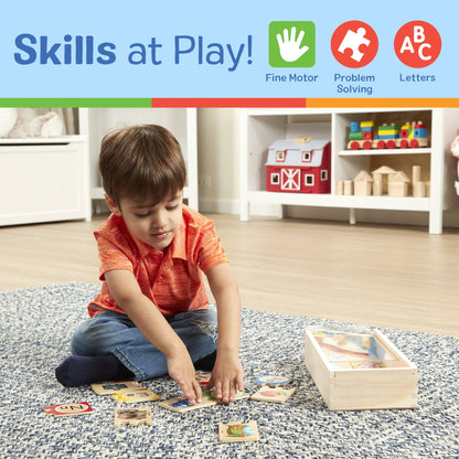 Melissa & Doug Self-Correcting Alphabet Letter Puzzles – 52-Piece Wooden ABC Set (Ages 4+)