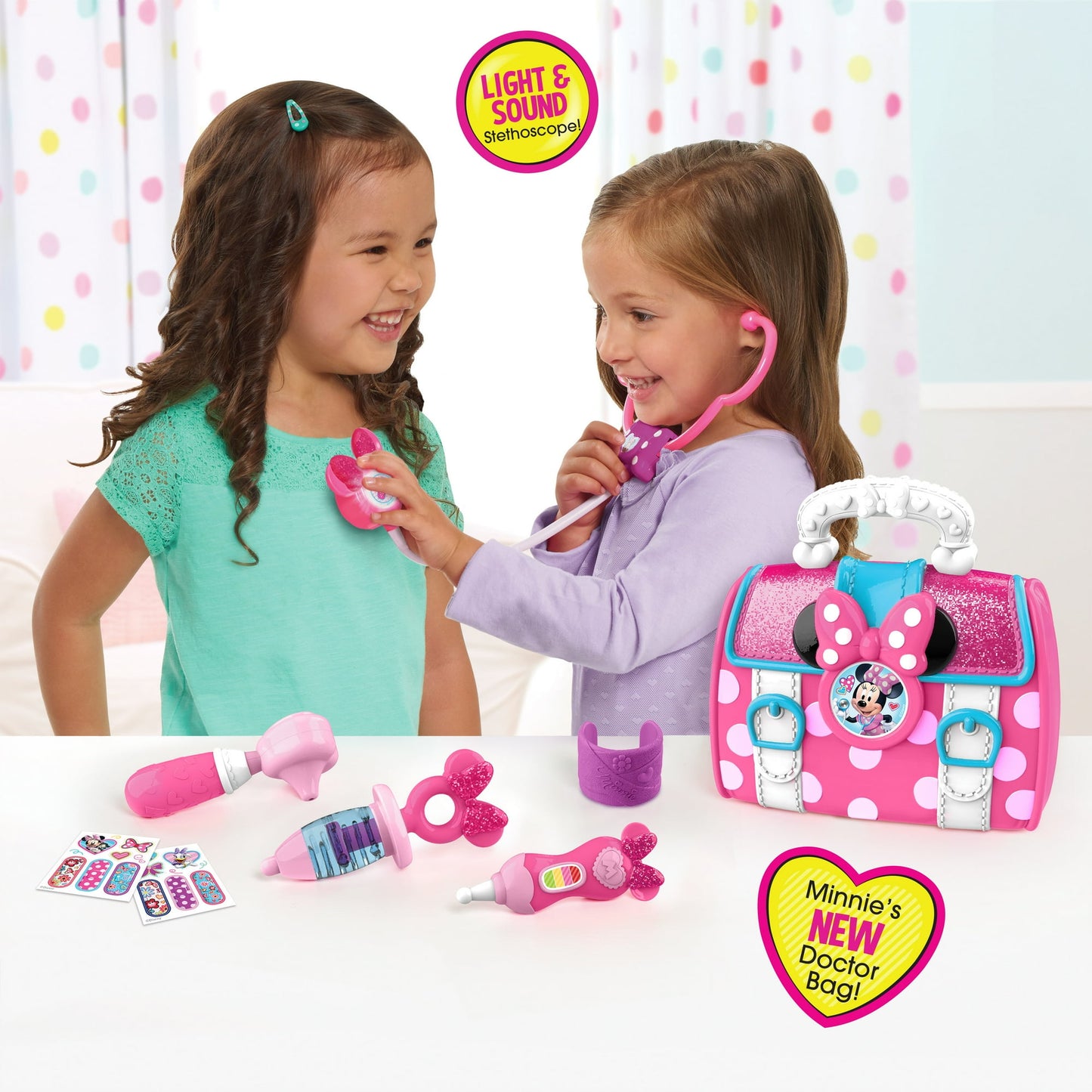 Disney Junior’s Minnie Mouse Bow-Care Doctor Bag Set, Dress Up and Pretend Play, Kids Toys for Ages 3 Up, Gifts and Presents