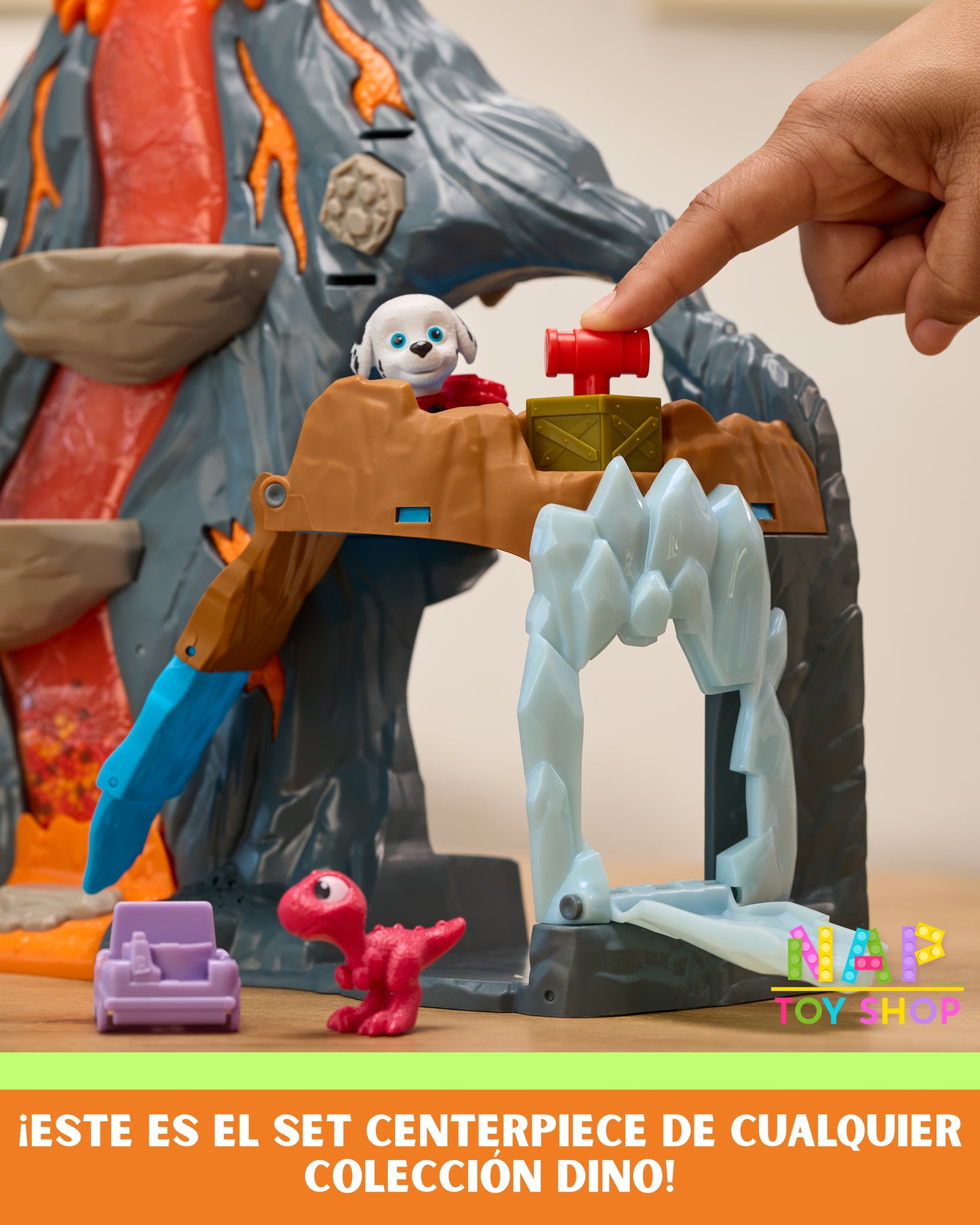 PAW Patrol: The Dino Movie, Super Lava Blast Volcano Playset with Chase, Rhubarb & Golf Cart