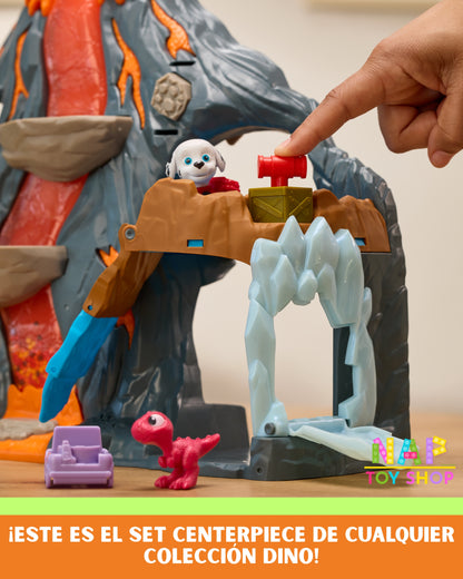 PAW Patrol: The Dino Movie, Super Lava Blast Volcano Playset with Chase, Rhubarb & Golf Cart
