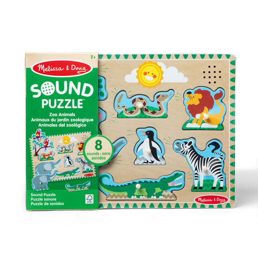 Rompecabeza de Animales del Zoológico con Sonidos – Montessori en Madera