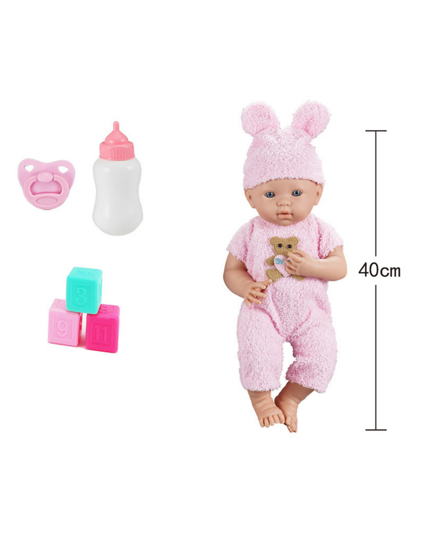 🌸 Camila 16" Muñeca Bebé de Vinilo con Accesorios | El Mundo de Emilia