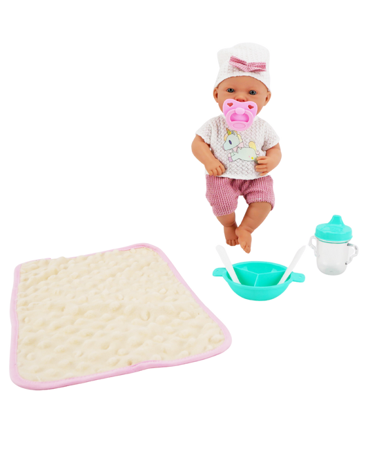 Valentina 12" Muñeca Bebé con Accesorios para Comer | El Mundo de Emilia