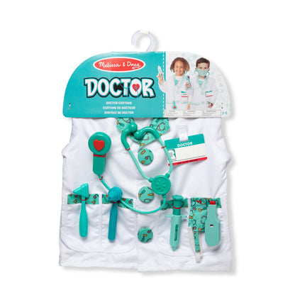 Melissa & Doug Doctor Costume Role Play Set – Kids Dress-Up & Pretend Play