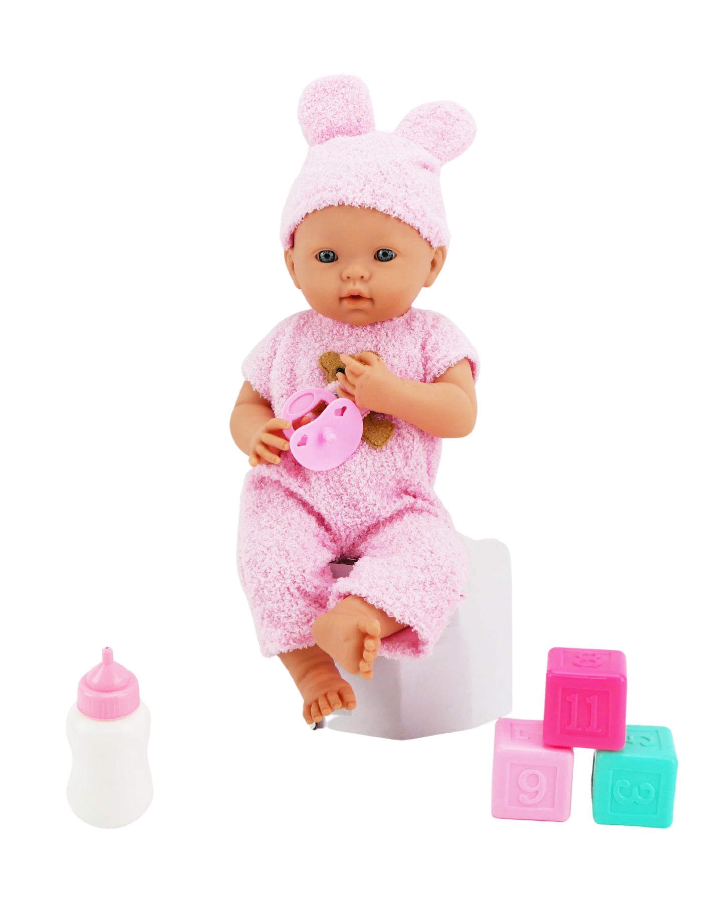 🌸 Camila 16" Muñeca Bebé de Vinilo con Accesorios | El Mundo de Emilia