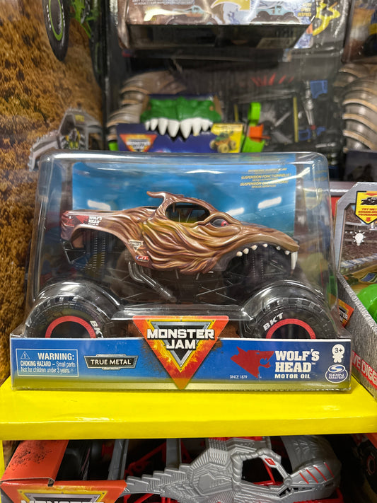 Monster Jam, Official Wolf’s Head Monster Truck, Collector Die-Cast Vehicle, 1:24 Scale, Kids Toys for Boys and Girls Ages 3 and up