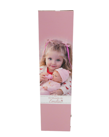 🌷 Mila 16" Muñeca Bebé de Vinilo con Accesorios | El Mundo de Emilia