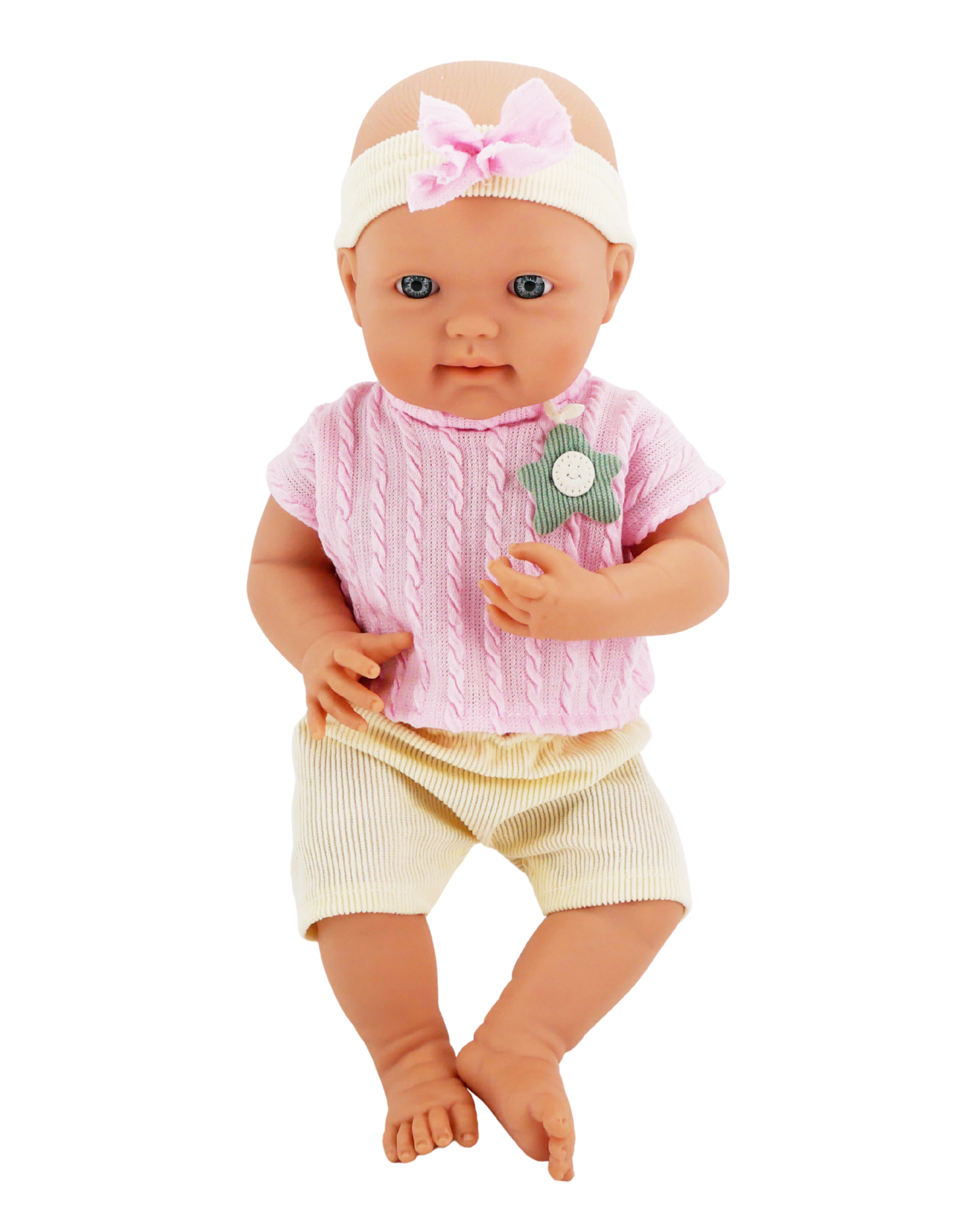 🌷 Mila 16" Muñeca Bebé de Vinilo con Accesorios | El Mundo de Emilia