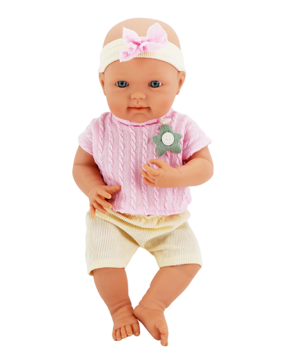 🌷 Mila 16" Muñeca Bebé de Vinilo con Accesorios | El Mundo de Emilia