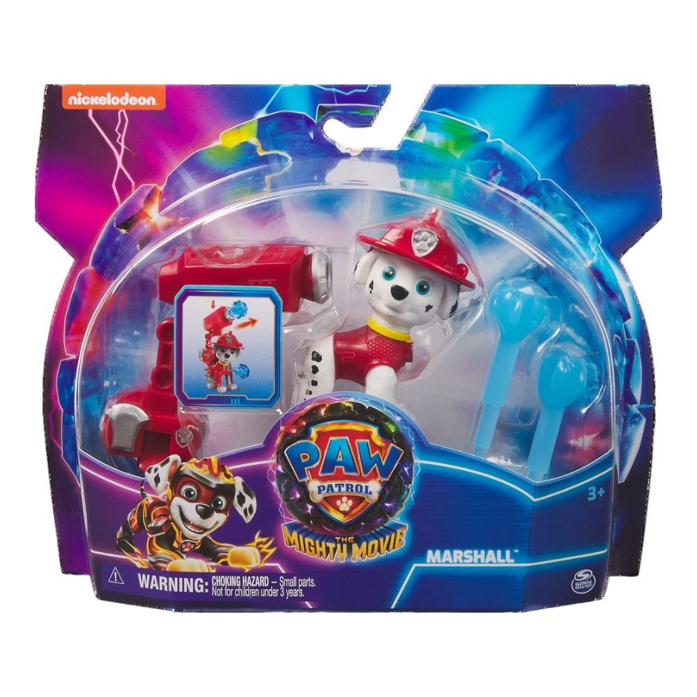 Paw Patrol The Mighty Movie Hero Pup - Marshall with Clip on Backpack