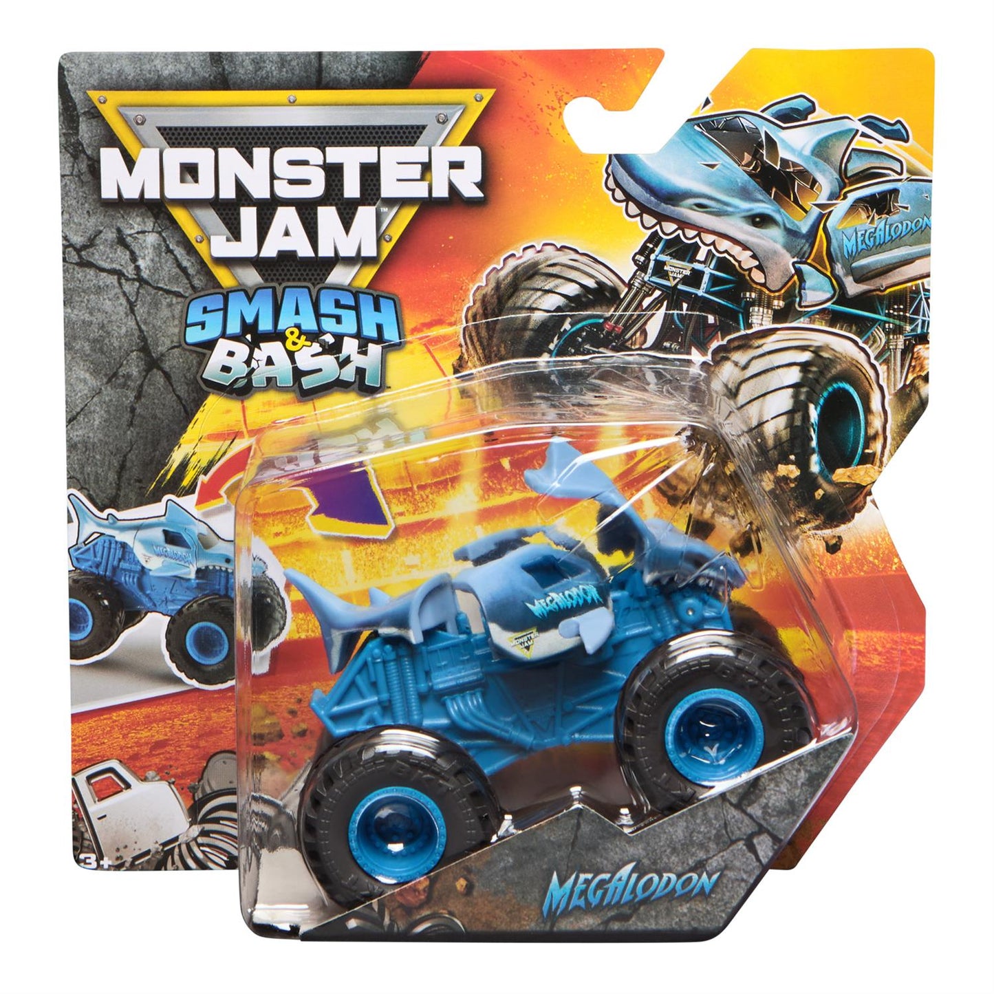 Monster Jam Smash & Bash Megalodon 1:64 Monster Truck – Official Die-Cast Vehicle