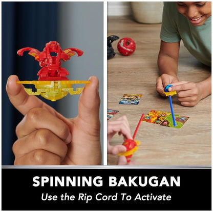 Bakugan Training Set with Titanium Dragonoid, Dragon Clan Themed, Customizable Action Figure, Trading Cards, and Playset, Kids Toys for Boys and Girls 6 and up