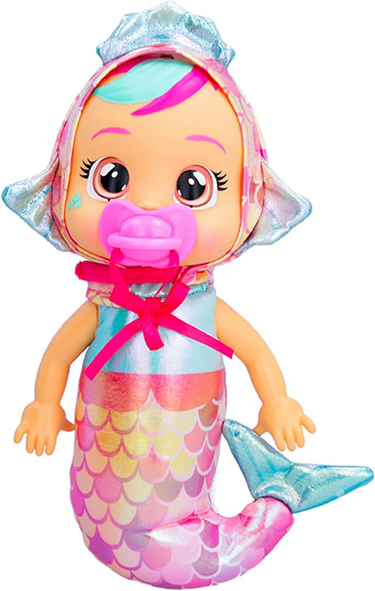 Cry Babies Tiny Cuddles Mermaids Melody - 9 inch Baby Doll, Cries Real Tears, Metallic Mermaid Themed Pajamas