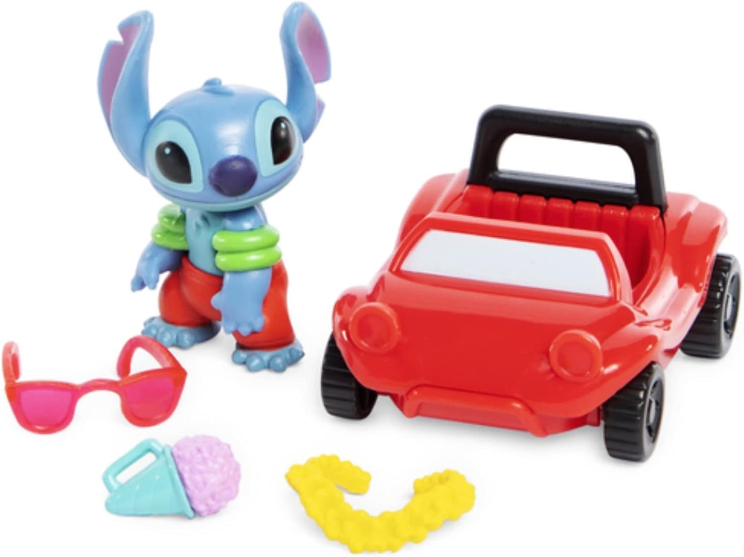 Disney - Lilo and Stitch - Surf and Sun Mini Playset - Stitch Play Figure and Car - 5 Piece Set