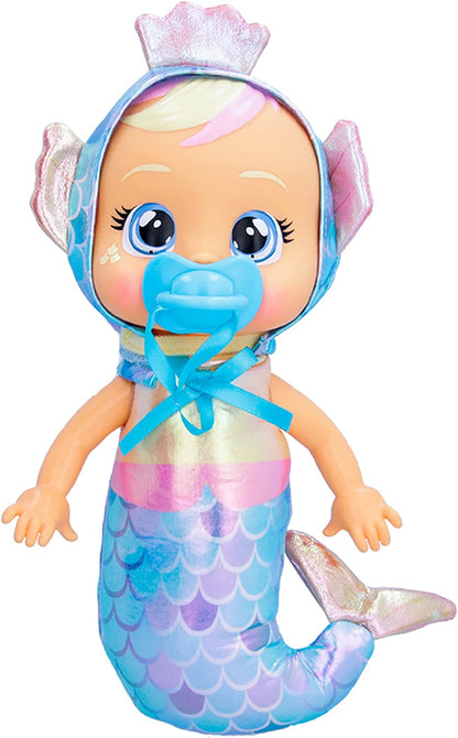 Cry Babies Tiny Cuddles Mermaids Giselle - 9 inch Baby Doll, Cries ReCry Babies Giselle - Cries Real Tears, Metallic Mermaid Themed Pajamas