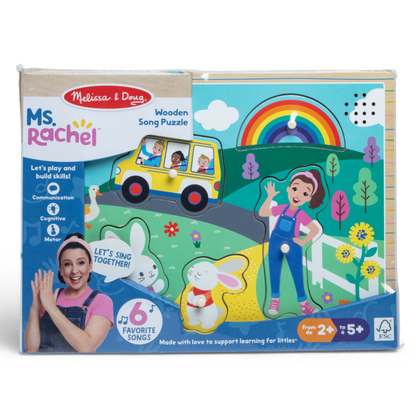 Ms. Rachel Wooden Song Puzzle – Melissa & Doug Musical Toddler Puzzle (6 Songs)
