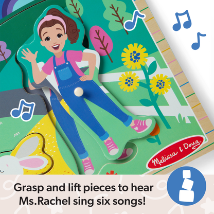 Ms. Rachel Wooden Song Puzzle – Melissa & Doug Musical Toddler Puzzle (6 Songs)