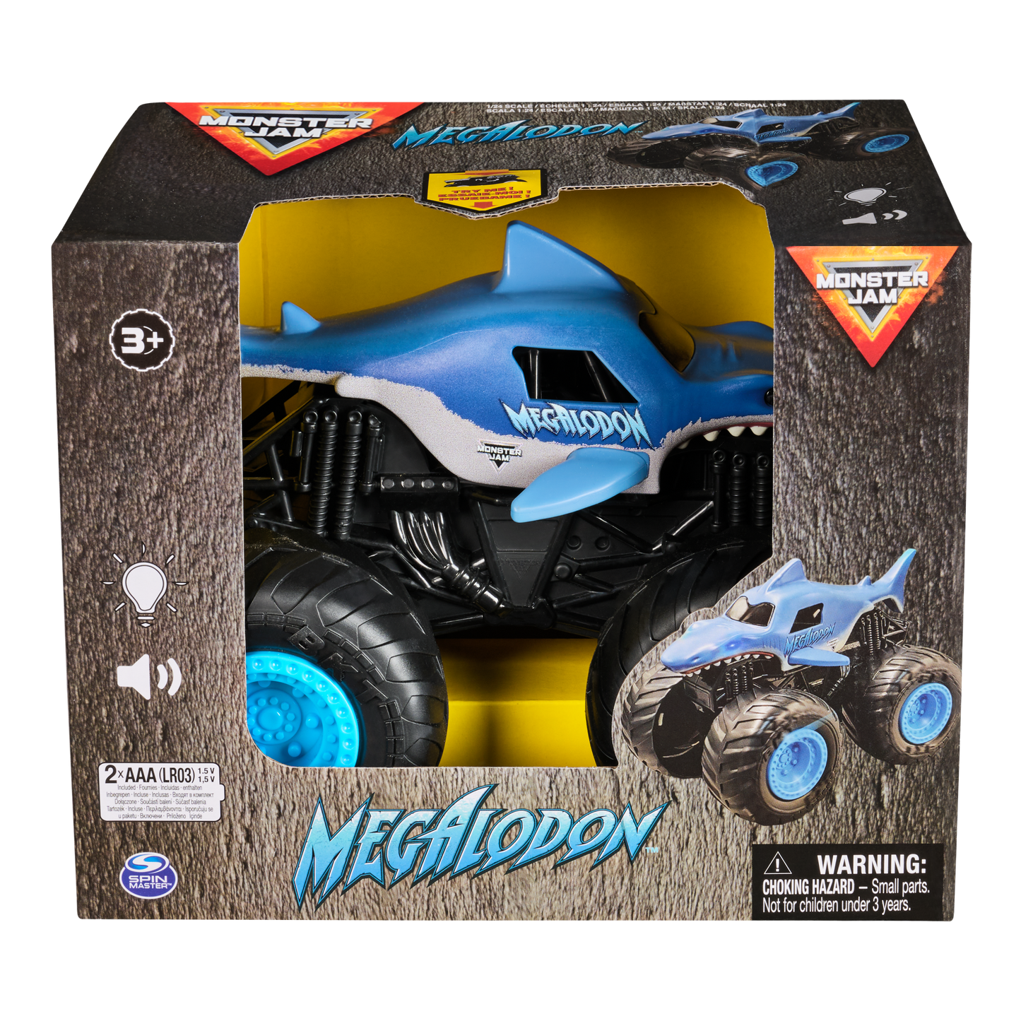 Monster Jam 1:24 Megalodon Lights & Sounds Truck – Official Monster Jam Toy