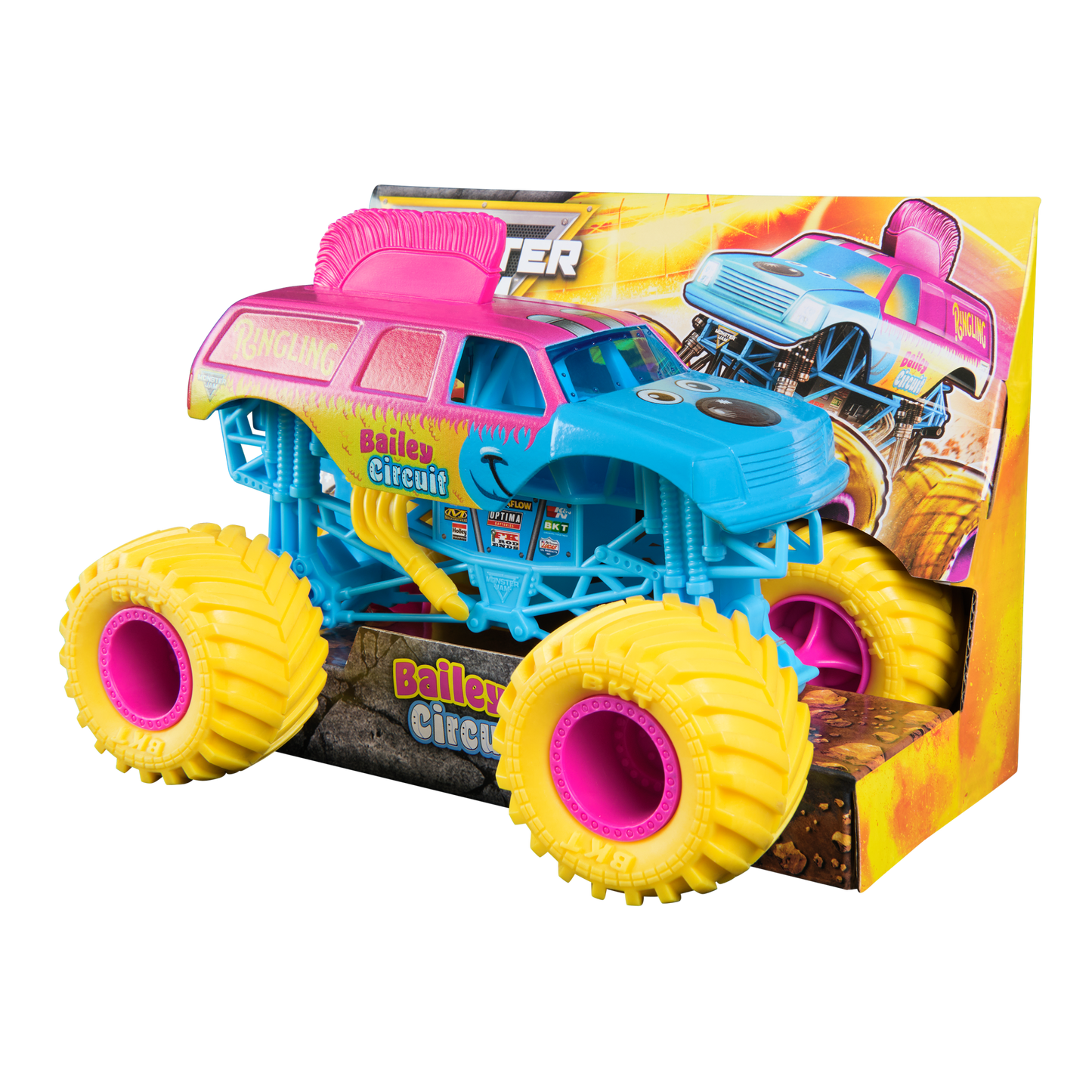 🤡 Monster Jam 1:24 Scale Die‑Cast Collector Truck – “Bailey Circuit”