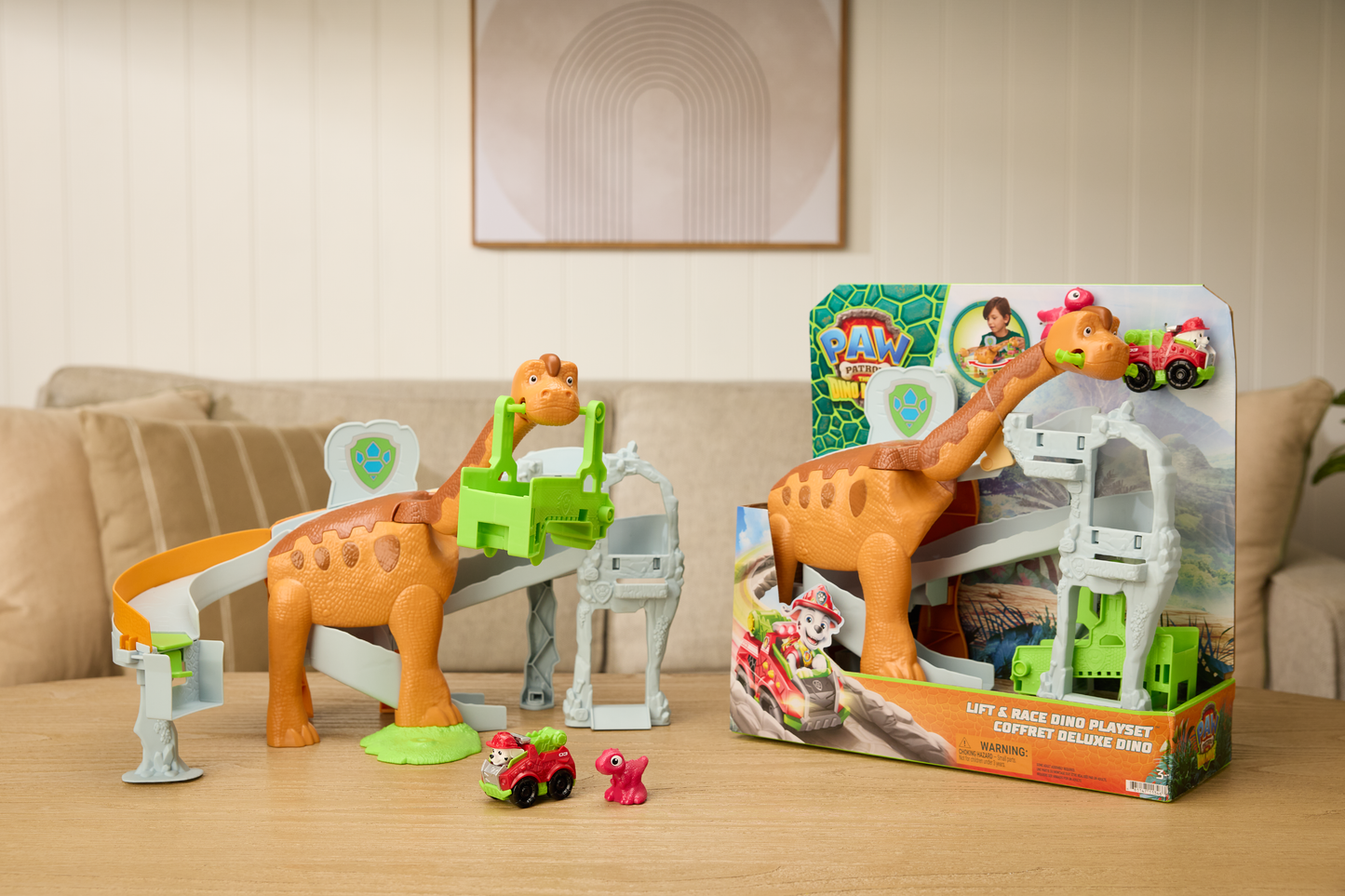 Paw Patrol Dino Movie DINO Pup Squad Lift & Race Dino Playset - Kids Toy, Ages 3 and up