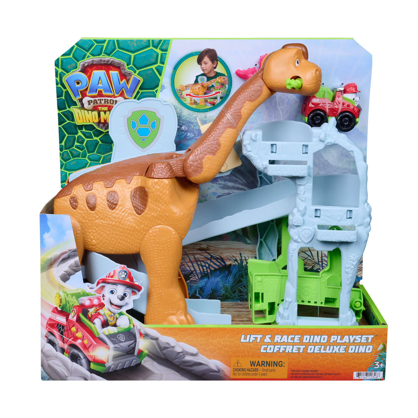 Paw Patrol Dino Movie DINO Pup Squad Lift & Race Dino Playset - Kids Toy, Ages 3 and up