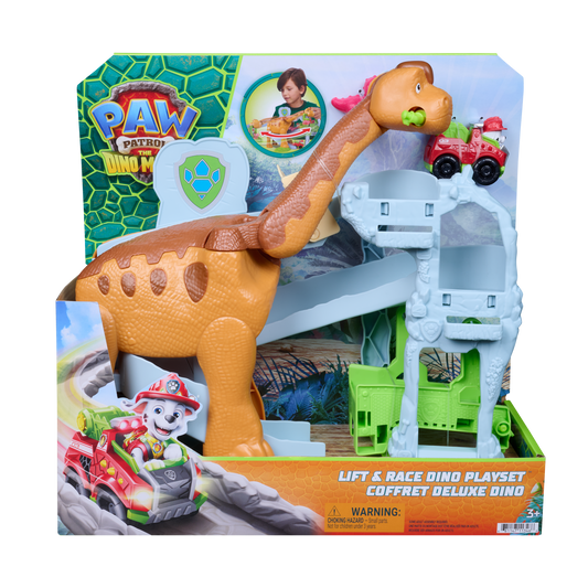 Paw Patrol Dino Movie DINO Pup Squad Lift & Race Dino Playset - Kids Toy, Ages 3 and up