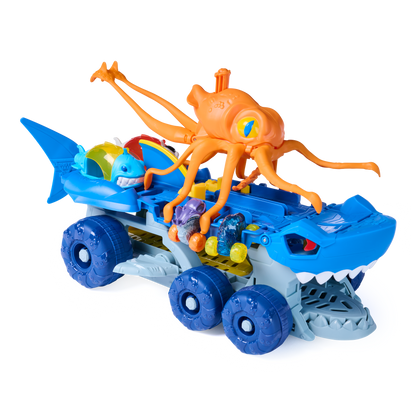 Monster Jam Mini Jams Megalodon Squid Takedown Playset with 2 Exclusive Die-Cast Trucks