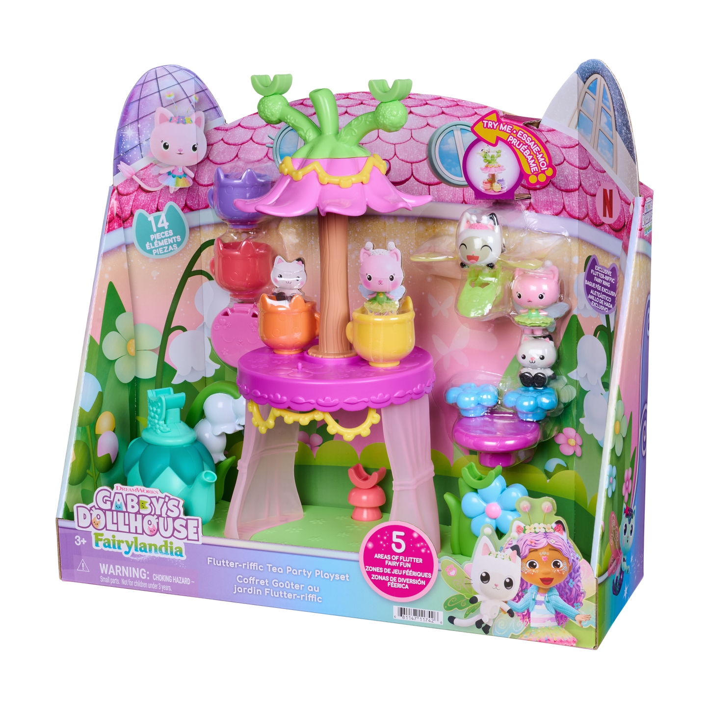 Gabby's Dollhouse Flutter-riffic Tea Party Playset with Fairy Ring & Figures