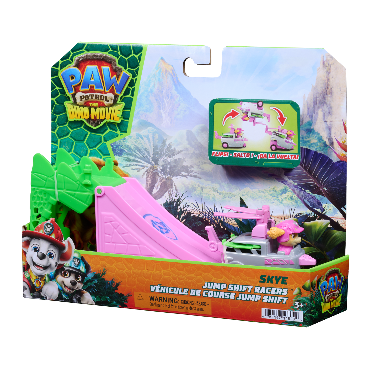 Paw Patrol Dino Movie DINO Pup Squad Jump Flip Asst - Kids Toy, Ages 3 and up