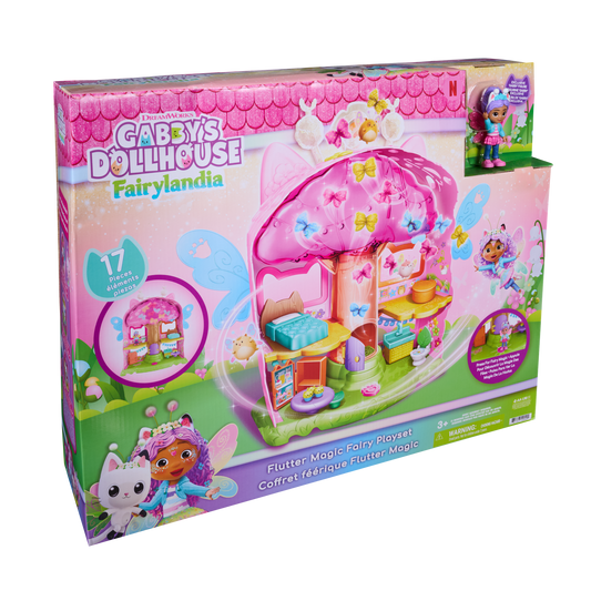 Gabby's Dollhouse Fairylandia Flutter Magic Fairy Playset with Gabby Figure