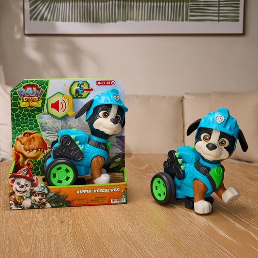 PAW Patrol: The Dino Movie, Rippin' Rescue Rex Pull-Back Action Figure