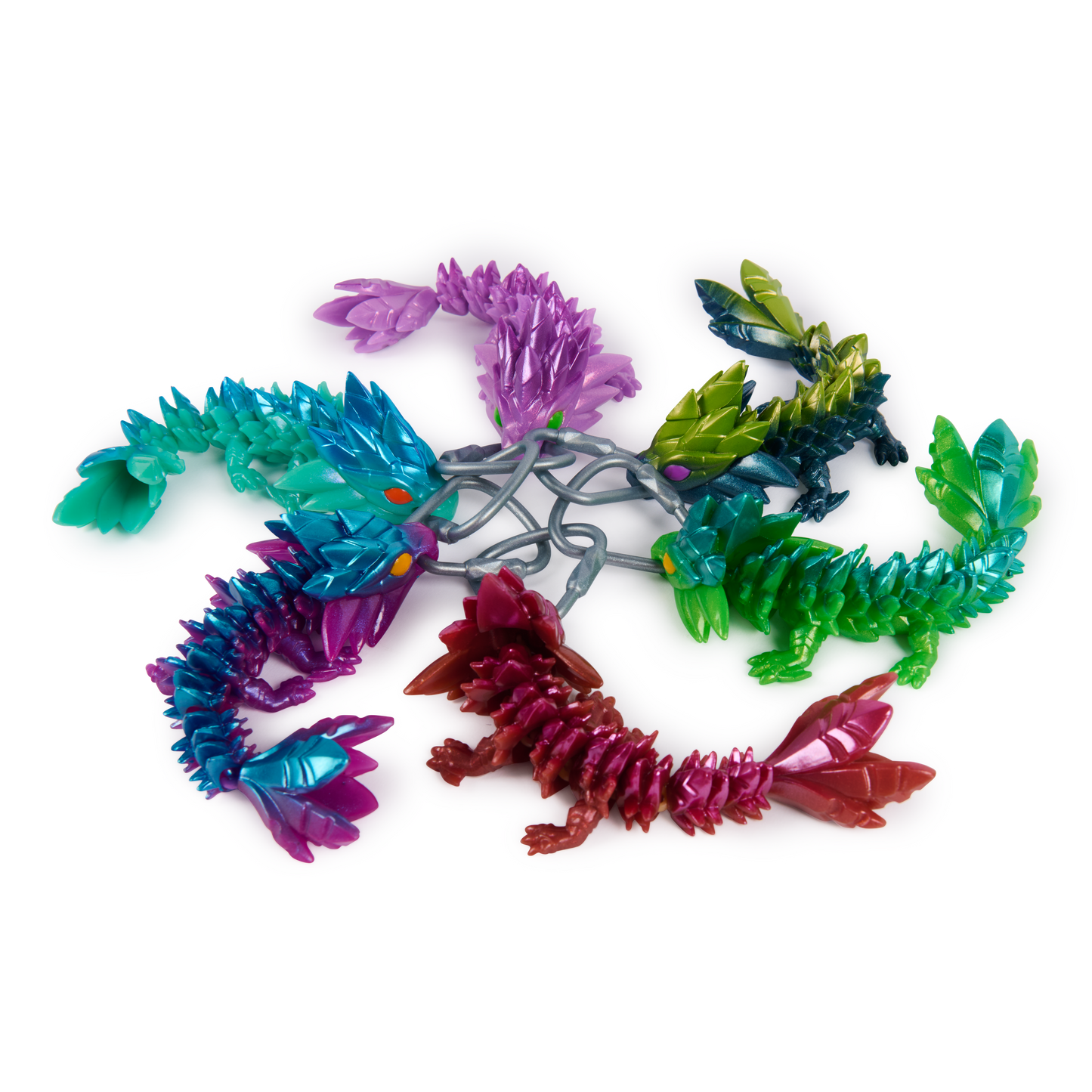 CrystaLynx Dragons Keychains – Collectible Articulated Mini Dragon Clip-On