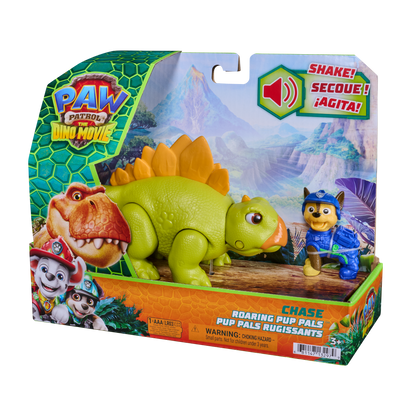 PAW Patrol: The Dino Movie, Roaring Pup Pals Chase with Stegosaurus Figure