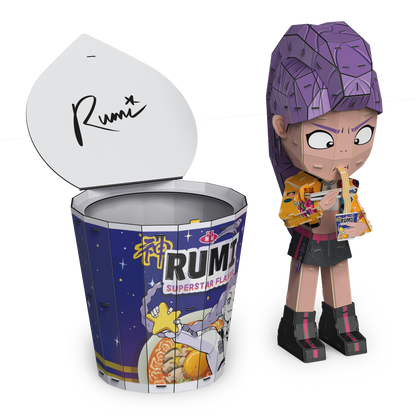 4D Build KPop Demon Hunters Rumi in Ramyeon Cup 3D Puzzle Model Kit