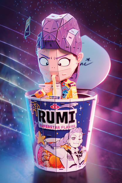 4D Build KPop Demon Hunters Rumi in Ramyeon Cup 3D Puzzle Model Kit