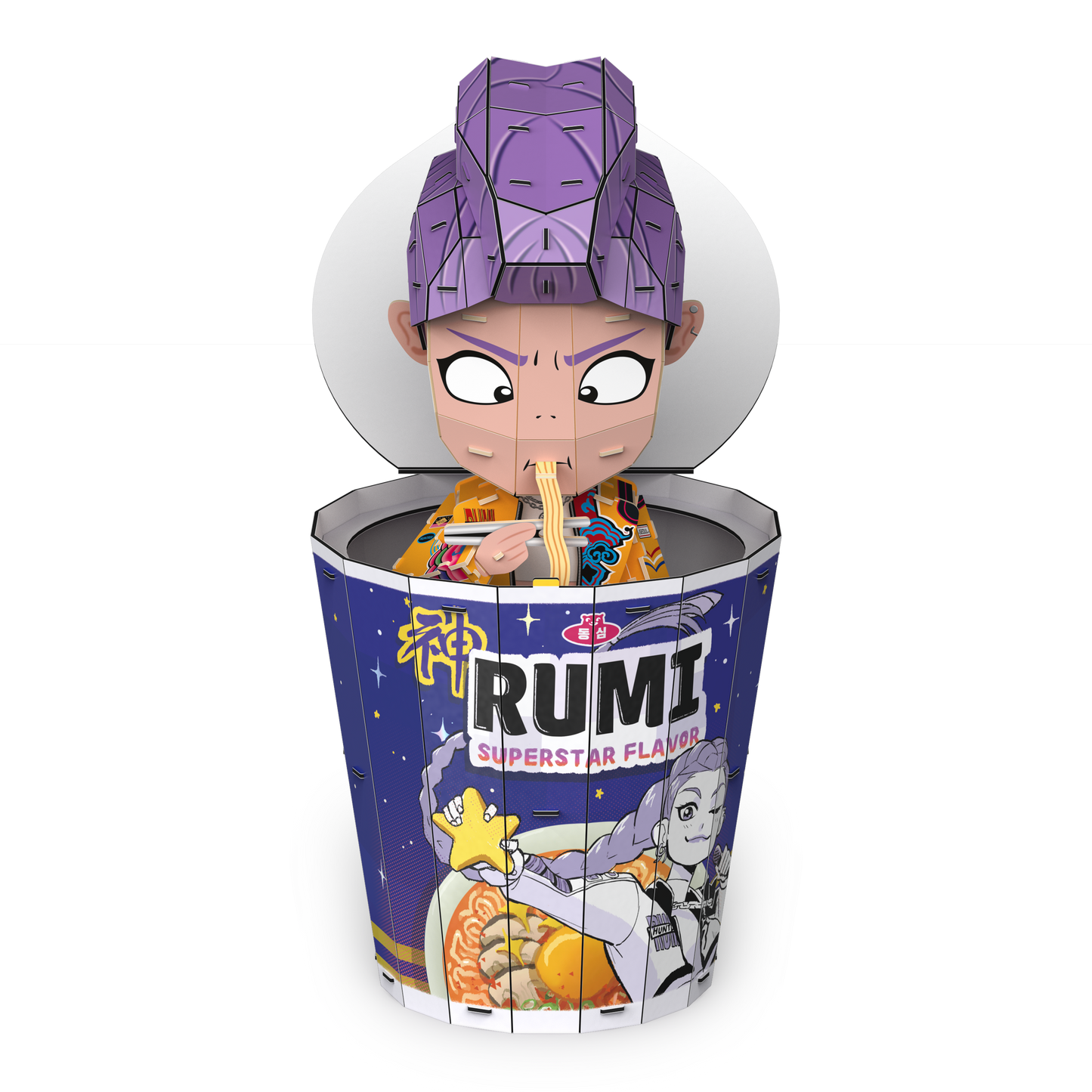 4D Build KPop Demon Hunters Rumi in Ramyeon Cup 3D Puzzle Model Kit