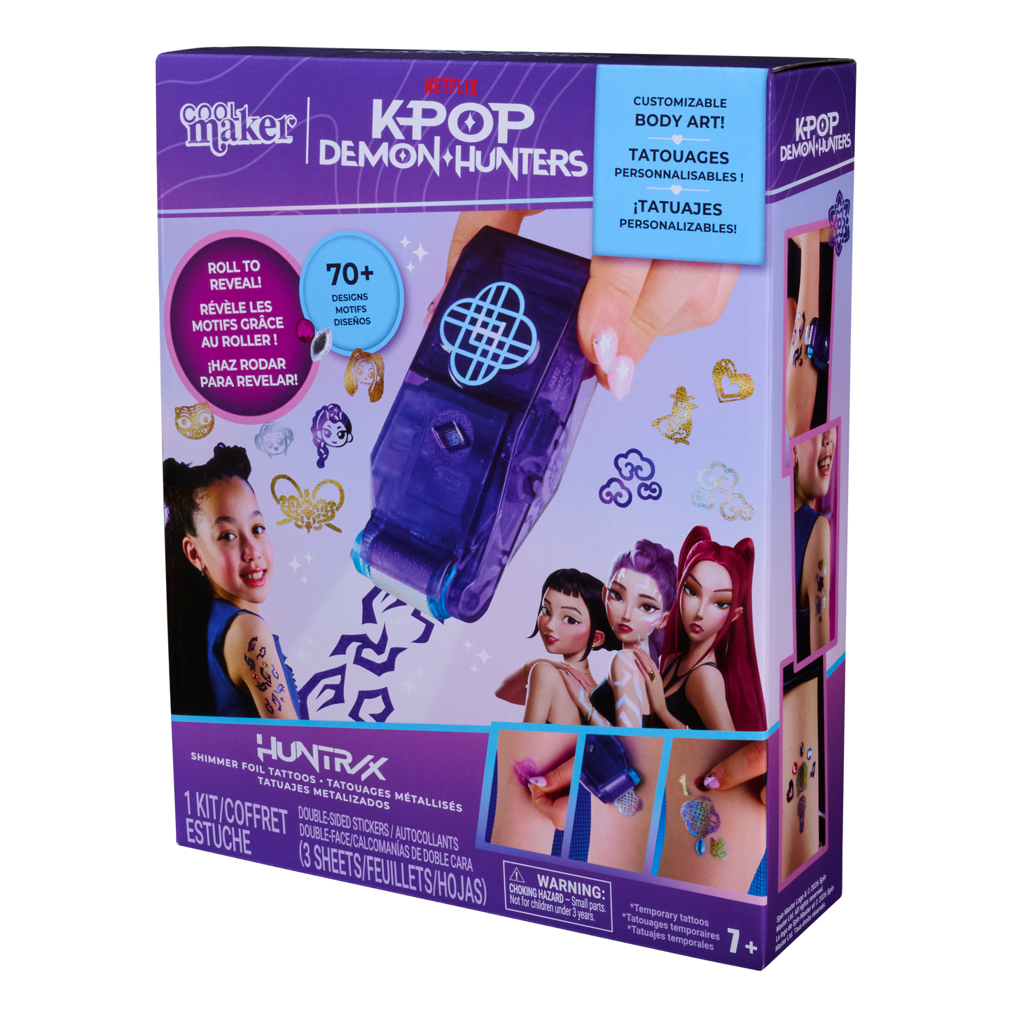 Cool Maker KPop Demon Hunters Shimmer Foil Tattoo Studio Set