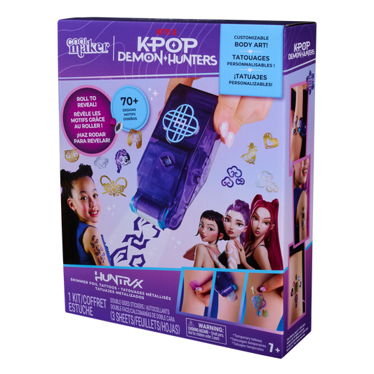 Cool Maker KPop Demon Hunters Shimmer Foil Tattoo Studio Set