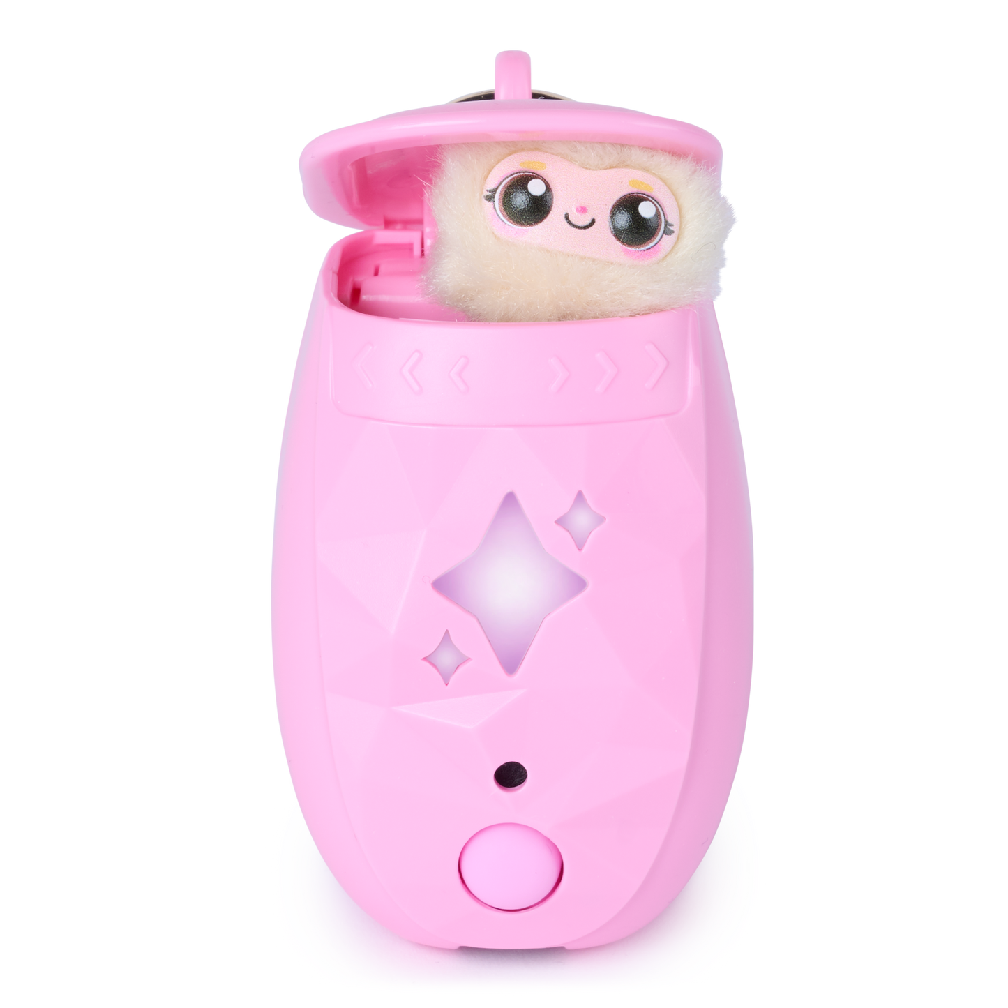Peekimo Interactive Pet & Wearable Toy - Pink | Screen-Free Virtual Pet with 100+ Reactions
