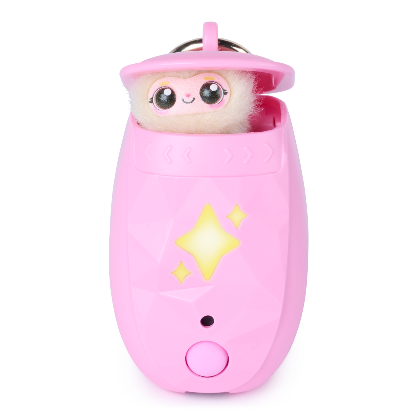 Peekimo Interactive Pet & Wearable Toy - Pink | Screen-Free Virtual Pet with 100+ Reactions