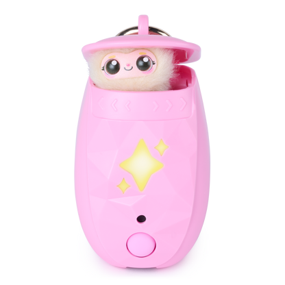 Peekimo Interactive Pet & Wearable Toy - Pink | Screen-Free Virtual Pet with 100+ Reactions