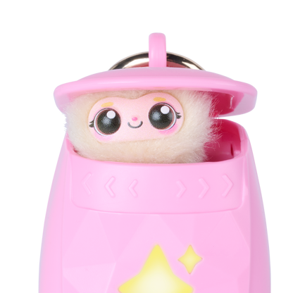 Peekimo Interactive Pet & Wearable Toy - Pink | Screen-Free Virtual Pet with 100+ Reactions