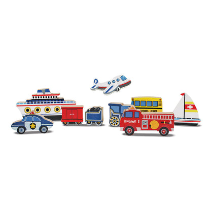 Melissa & Doug Vehicles Chunky Puzzle – Rompecabezas Vehículos 9 Piezas