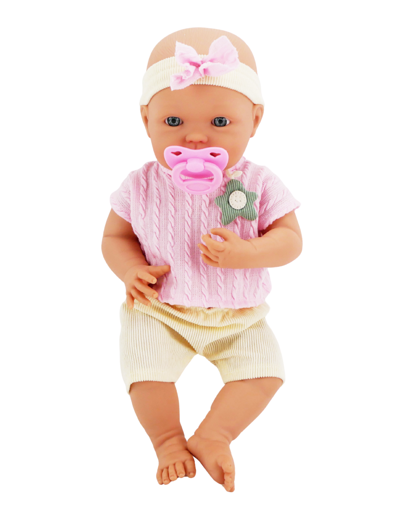 🌷 Mila 16" Muñeca Bebé de Vinilo con Accesorios | El Mundo de Emilia