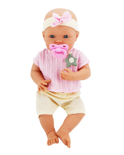 🌷 Mila 16" Muñeca Bebé de Vinilo con Accesorios | El Mundo de Emilia