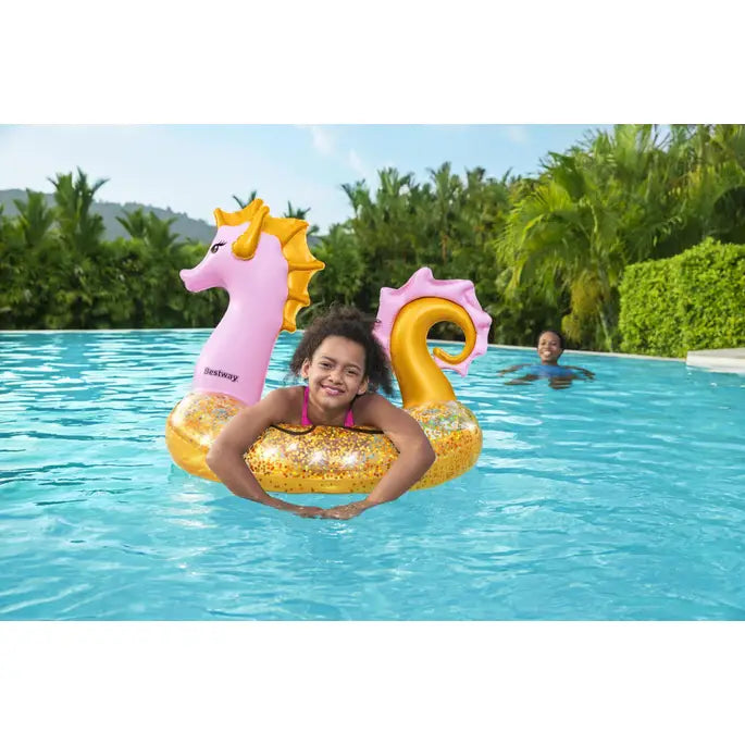 H2OGO! Glitter Seahorse Swim Ring Float 45"