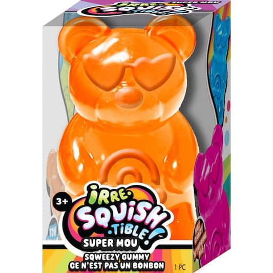 Jaru Irre-Squish-Tible Sqweezy Gummy Bear – Squishy Stress Relief Fidget Toy (Assorted Colors)