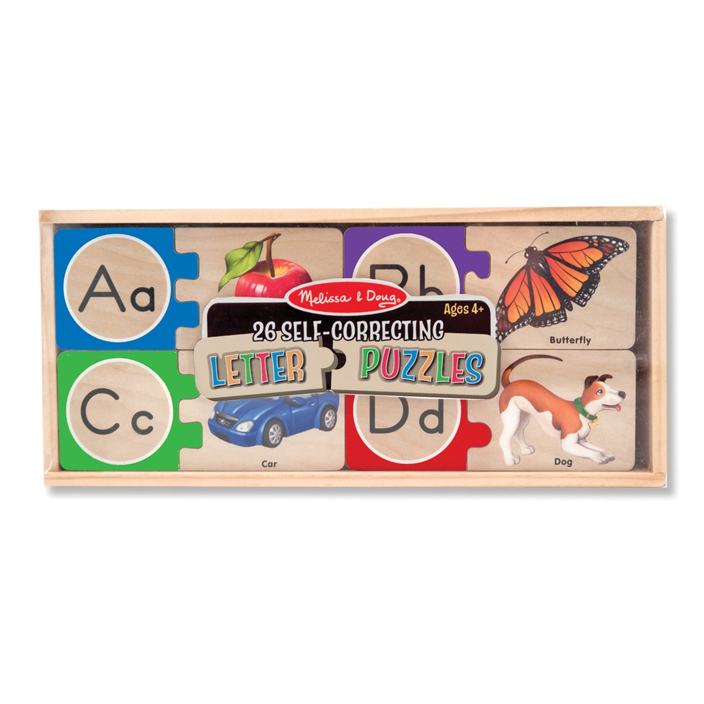 Melissa & Doug Self-Correcting Alphabet Letter Puzzles – 52-Piece Wooden ABC Set (Ages 4+)