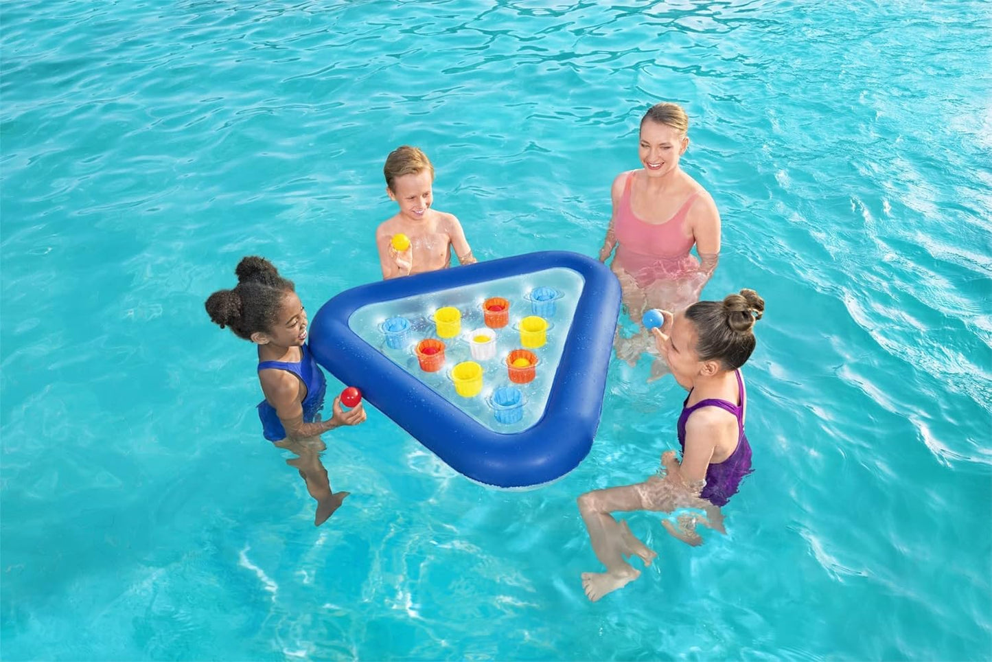 Bestway Inflatable Pool Ball Game | Family Swimming Pool Game, Water Pong Ball Game, Kids and Adults, Blue, 105 x 79 cm