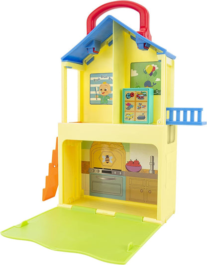 CoComelon Deluxe Pop n' Play House - Transforming Playset - Features JJ, JJ’s Dad, Bingo The Puppy, and Home Accessories – Toys for Kids, Toddlers, and Preschoolers